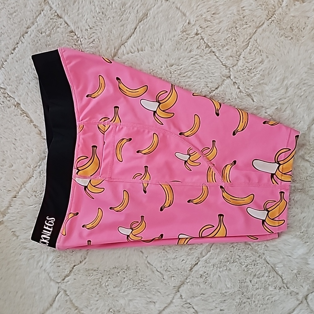 Chicknlegs Men's Pink Bananas 8" Half Tights Medium - Picture 5 of 7